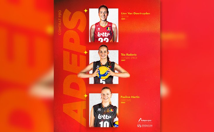 La Ministre des Sports a octroyé 3 contrats Pro ADEPS pour le volleyball !