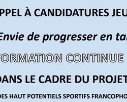 Appel à candidatures jeunes entraîneurs