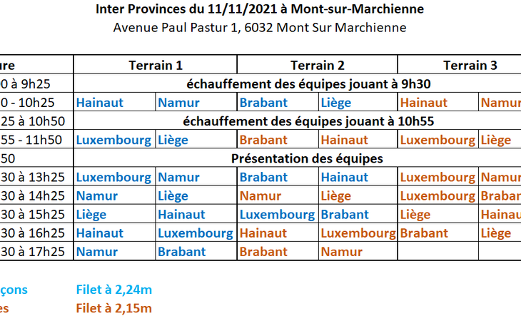 Interprovince du 11 novembre à Mont-Sur-Marchienne.